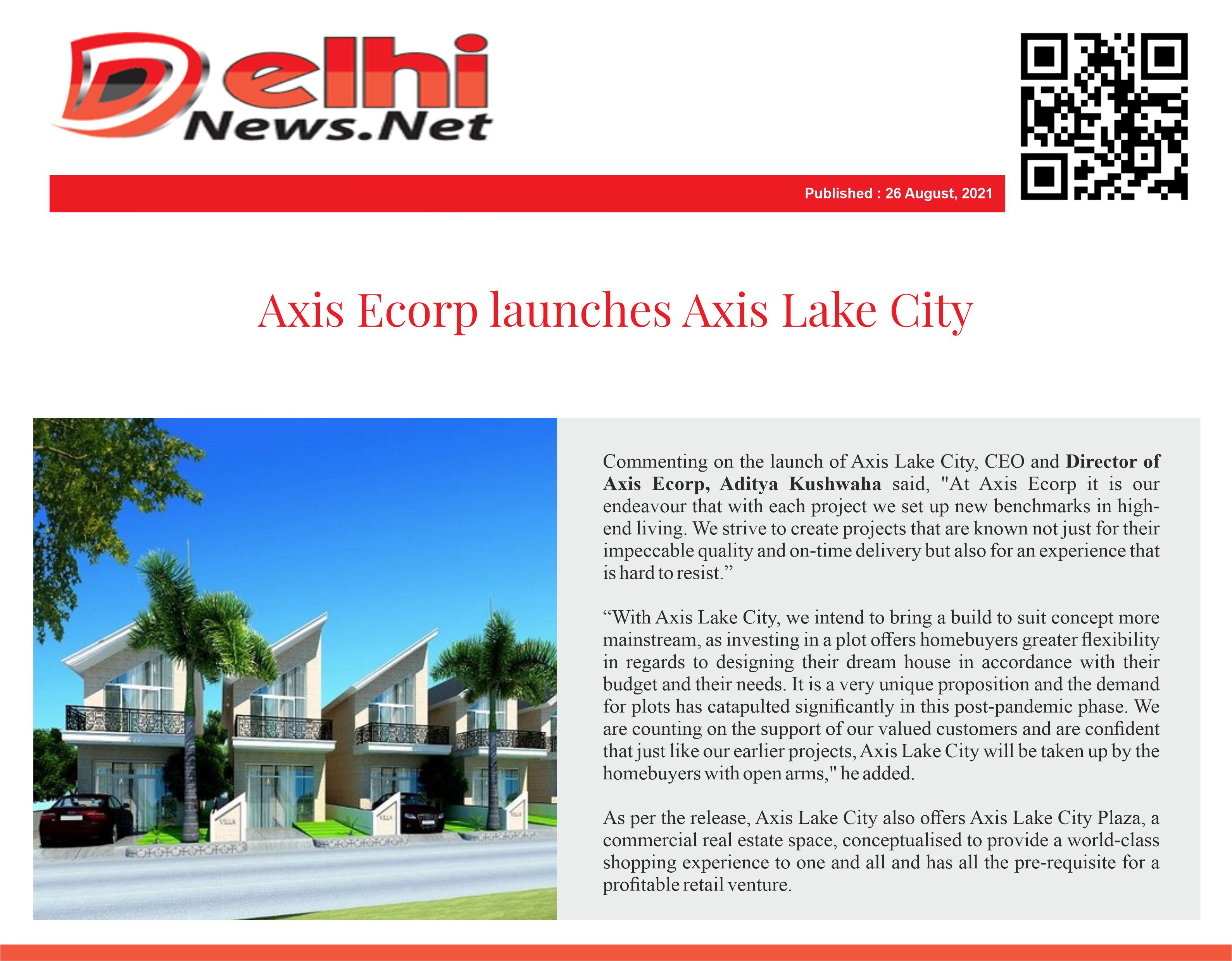 Axis Ecorp launches Axis Lake City